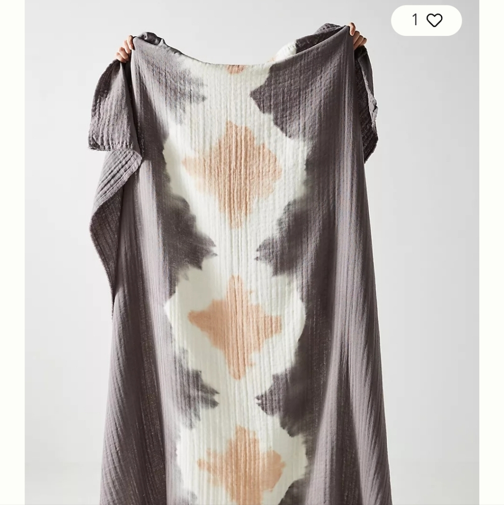 Anthropologie Tie-Dyed Airy Gauze Throw Blanket